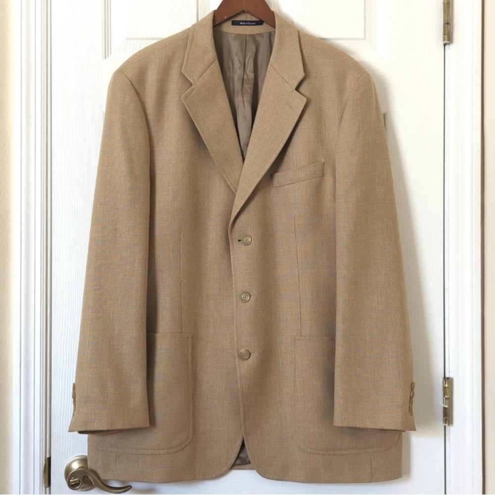 Polo University Club Ralph Lauren 90's Vintage Classic Preppy Blazer Jacket Tan